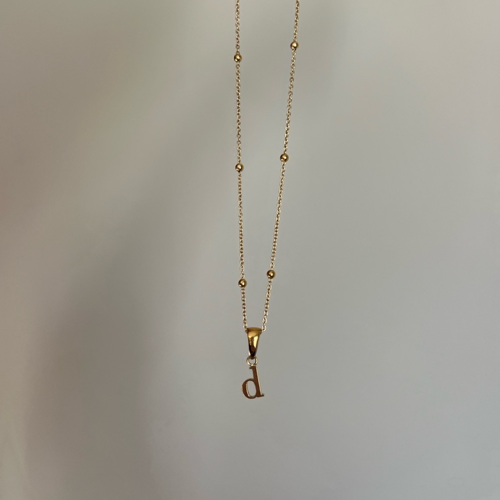 Abbott Lyon Gold Lowercase “d” Initial Fine Chain Necklace